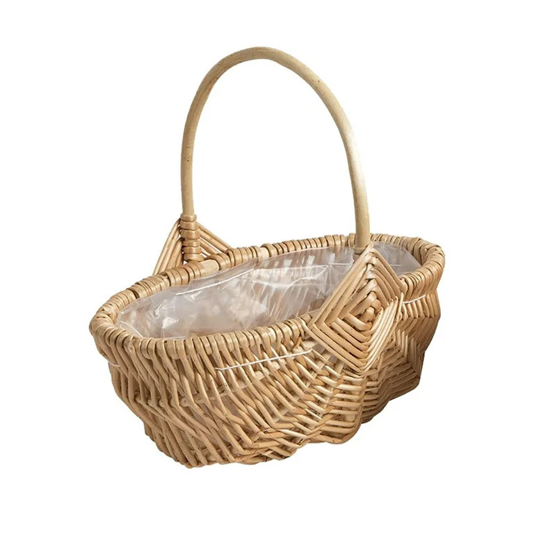 FRCOLOR 1pc Hand Knitting Wooden Basket Fruit Bread Vegetable Basket Easter Egg Basket | Walmart (US)