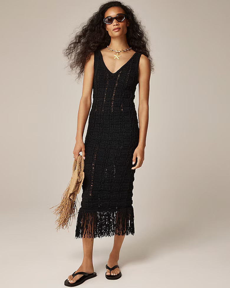 Fringe-trim sweater-dress | J. Crew US