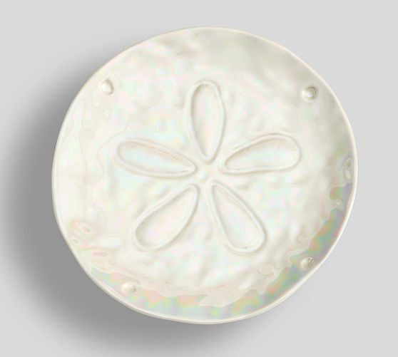 Pearlescent Sand Dollar Stoneware Salad Plates - Set of 4 | Pottery Barn (US)