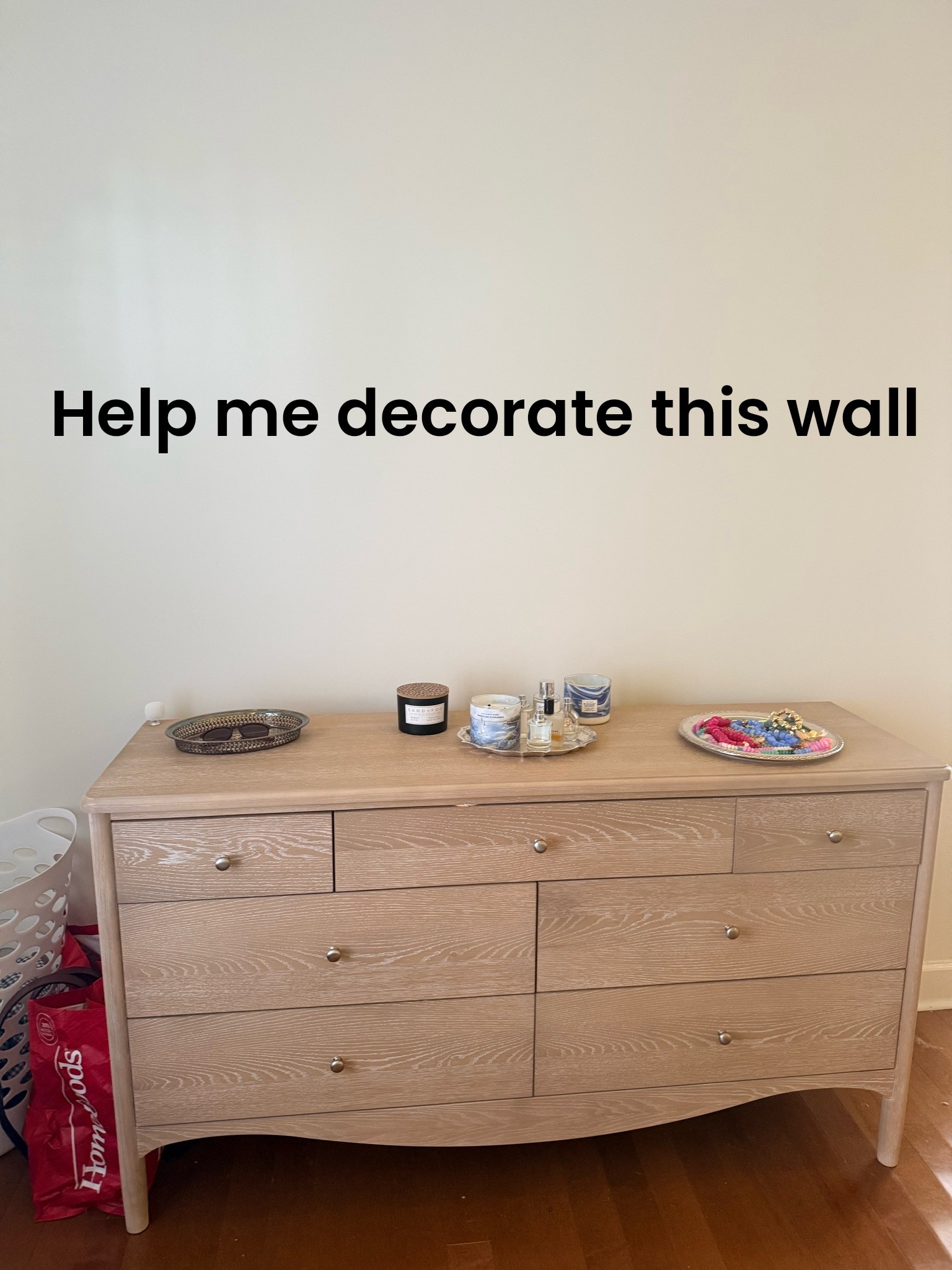Needing help with this wall above the dresser