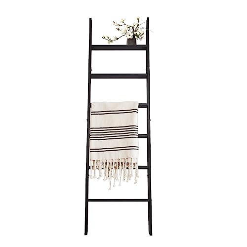 HYBDAMAI 6-Tier Blanket Ladder – 5.5 Ft Wall Leaning Quilt Rack, Farmhouse Blanket Storage for Living Room, Bedroom & Bathroom – Rustic Decorative Wooden Towel & Quilt Holder, Easy to Assemble | Amazon (US)