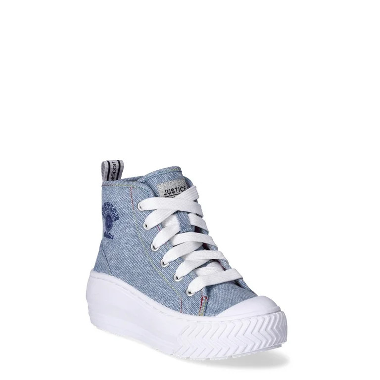 Justice Little Girls & Big Girls High Top Sneakers, Sizes 13-5 | Walmart (US)