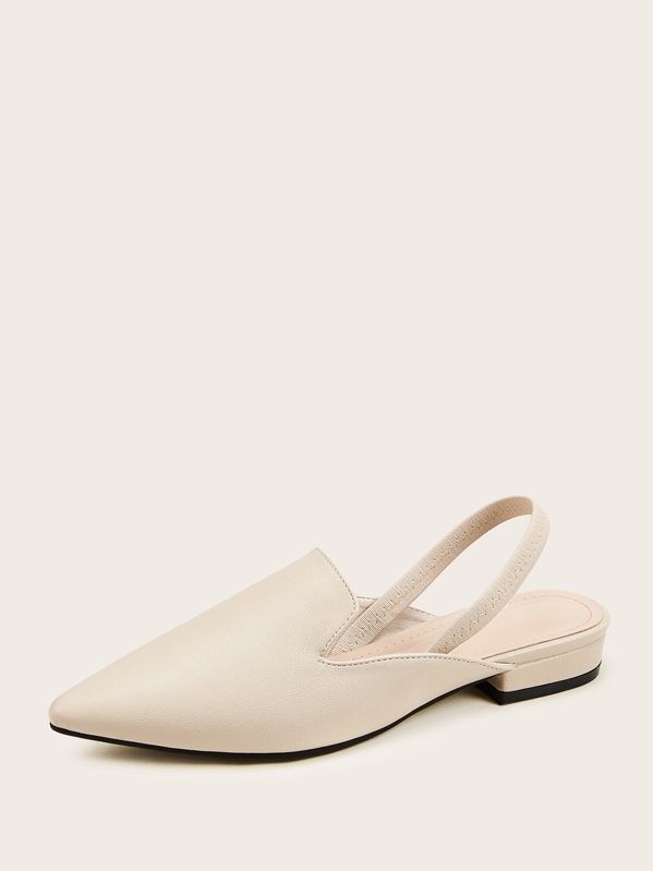 Point Toe Slingback Flats | SHEIN