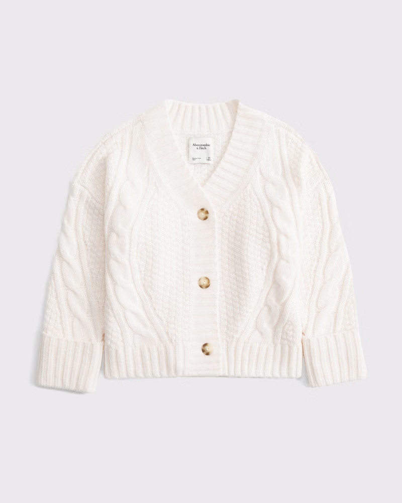 Abercrombie & Fitch Women's Seed-Stitch Cable Cardigan in Cream - Size XXS | Abercrombie & Fitch (US)