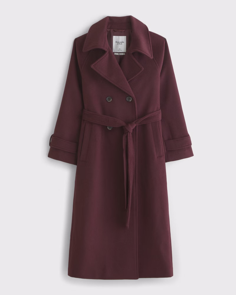 Women's A&F Carrie Wool-Blend Trench Coat | Women's New Arrivals | Abercrombie.com | Abercrombie & Fitch (US)