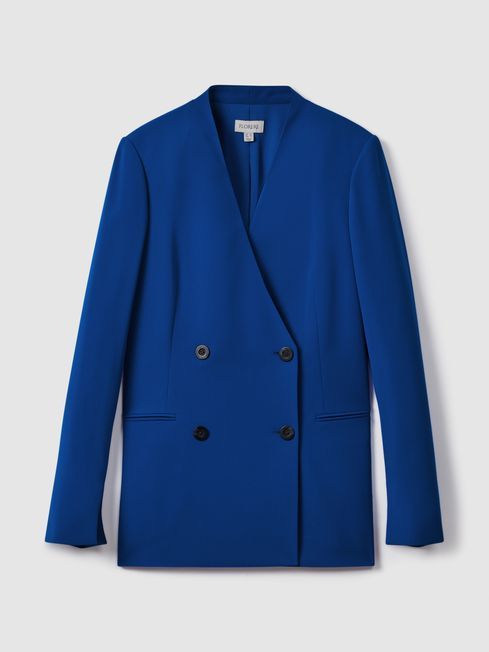Florere Collarless Double Breasted Blazer | Reiss UK