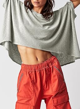 Dokotoo Summer Tops 2024 Womens Solid T Shirts for Women Loose Oversized Shirts Basic Tee | Amazon (US)