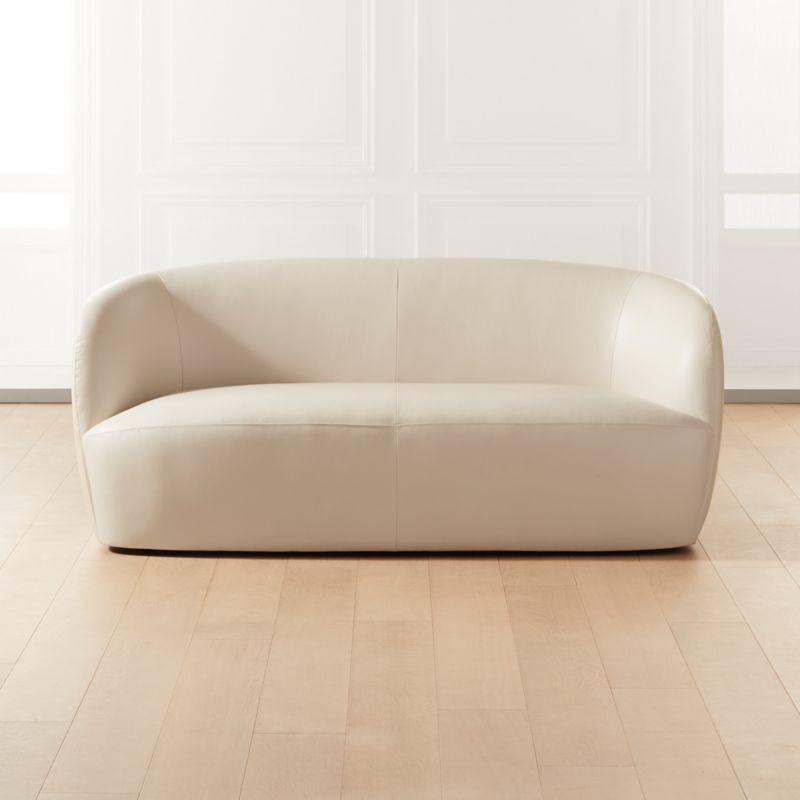Gwyneth Ivory Leather Loveseat + Reviews | CB2 | CB2
