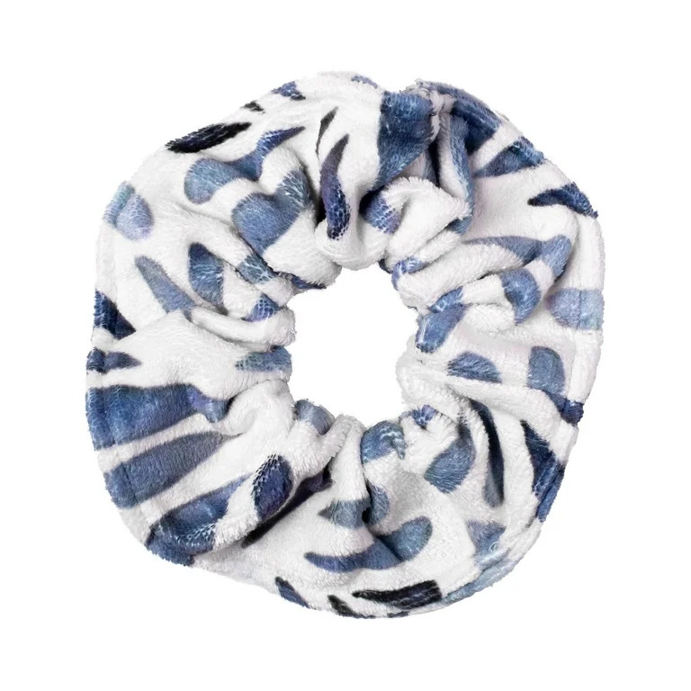 Hairitage Soak It Up Absorbent Microfiber Towel Hair Scrunchie & Ponytail Holder, Cream & Blue | Walmart (US)