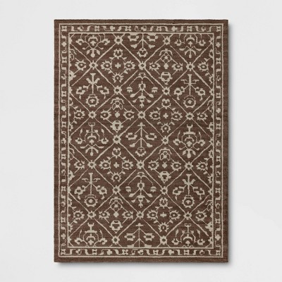 5'x7' Tile Knitted Area Rug Dark Brown - Threshold™ | Target