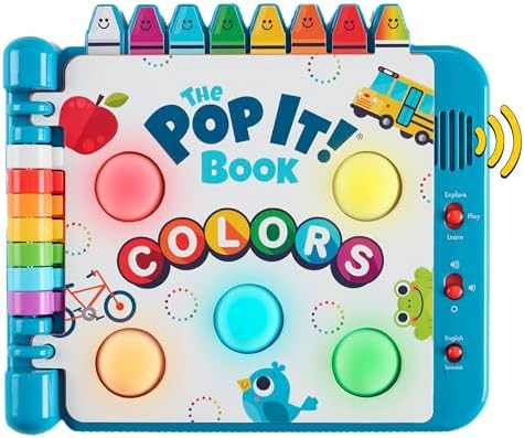 Chuckle & Roar Pop It Book, Colors, English & Spanish, Quiet Mode, 1–4+ | Amazon (US)