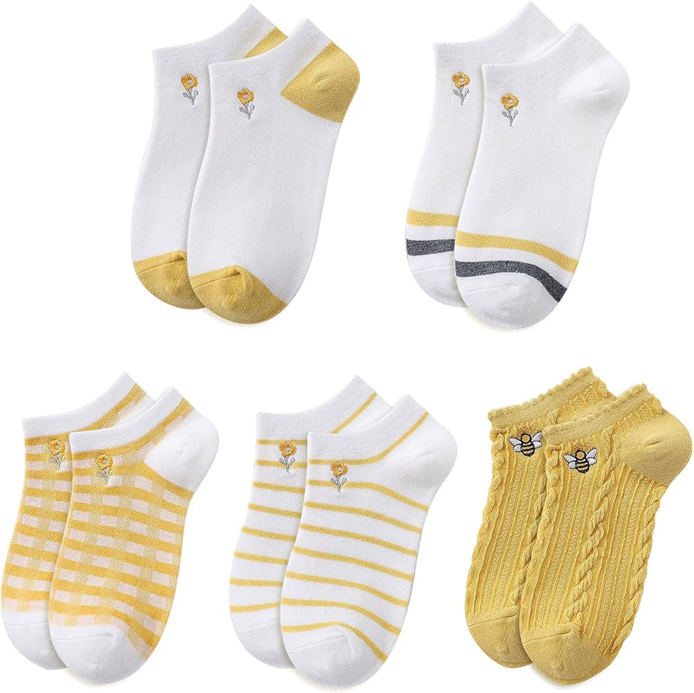 Glamorstar Women Socks Cotton No Show Low Cut Socks Ankle Sock 5 Pack | Amazon (US)