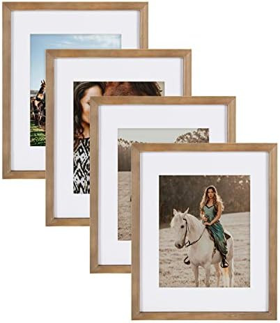 DesignOvation Gallery 11x14 matted to 8x10 Wood Picture Frame, Set of 4, Rustic Brown, 4 Count | Amazon (US)