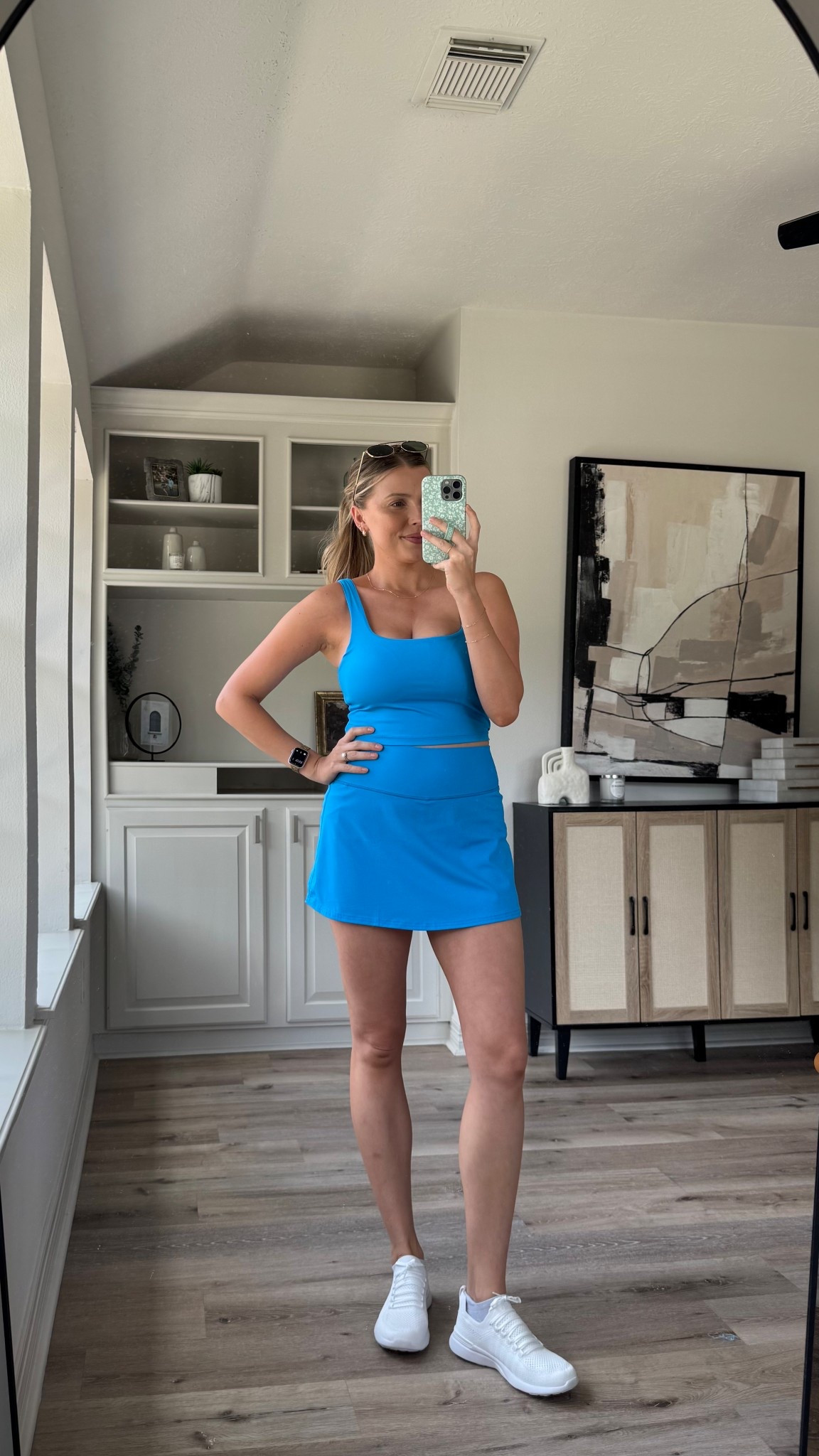 The prettiest Amazon set for summer!! This is one of my fave nursing friendly tops, and the tennis skirt has built in shorts. Wearing a size M in both. Size up in shoes. 

#LTKShoeCrush #LTKSummerEdit #LTKActive