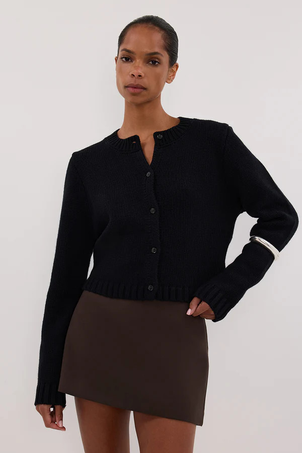FOSTER BLACK KNIT CARDIGAN | DISSH