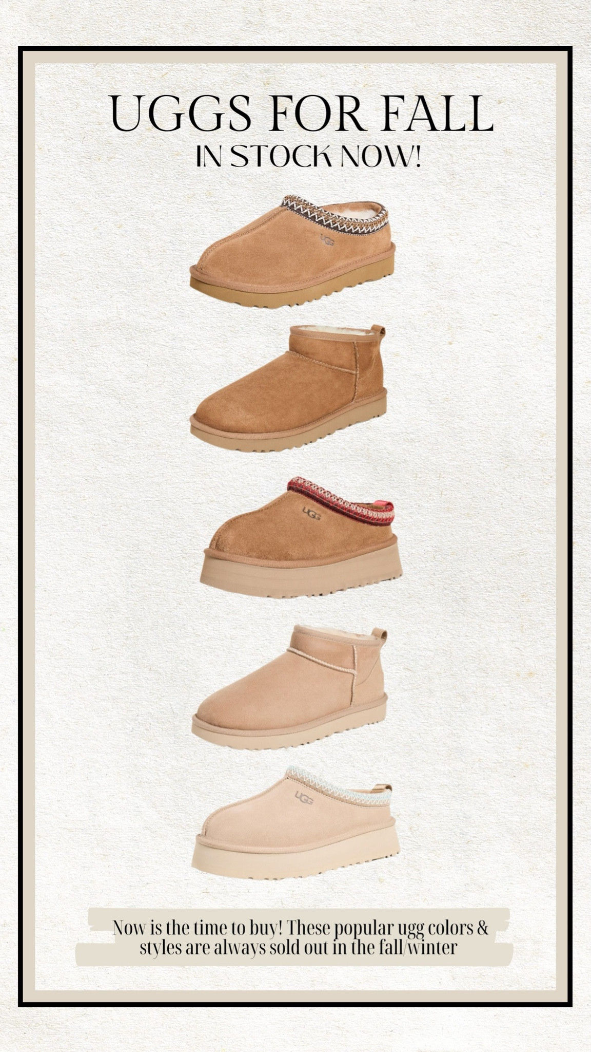 UGGs for fall - in stock now!  These popular color & styles of Uggs are in stock now - now is the time to grab them. They are always sold out in the fall / winter! These make a great teen girl gift too🤍

Ugg, chestnut Ugg, Tasman Ugg, Tazz Ugg, Ugg slipper, brown Ugg, shopbop, mini Ugg, back to school, teen girl shoe, tween girl shoe, girls boot, teen girl boot, ultra mini Ugg, Christine Andrew 

#LTKShoeCrush #LTKStyleTip #LTKBacktoSchool