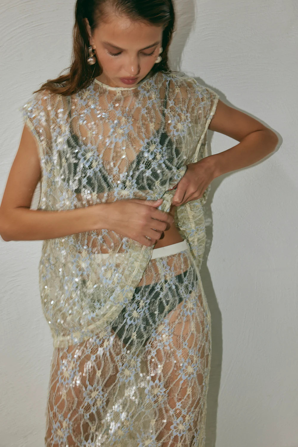 Devyn Sequin Top Lace | VRG Grl