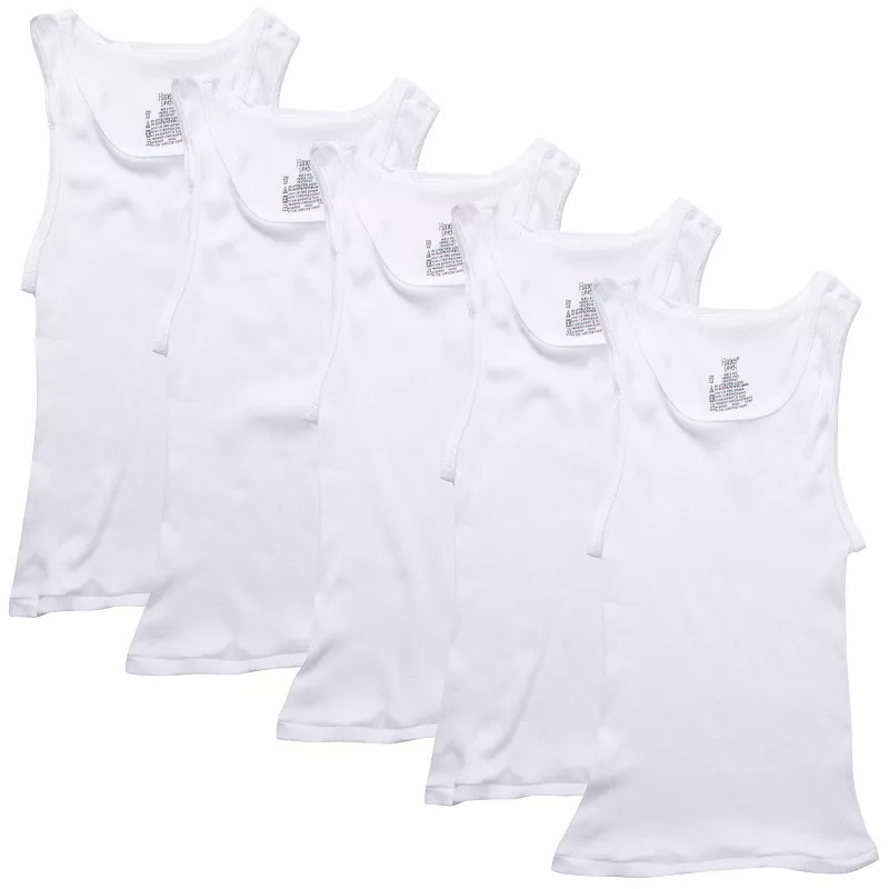 Boys Hanes® 5 Pack Ultimate White Tank Undershirt, Boy's, Size: Small | Kohl's