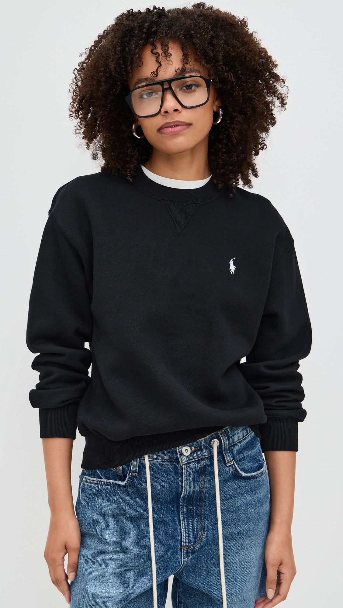 Polo Ralph Lauren Crew Neck Sweatshirt Polo Black XL | Shopbop