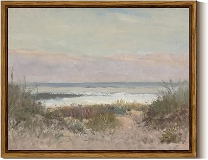 InSimSea Framed Canvas Wall Art Decor with Holder Room Decor, Classical Coastal Scenery Bathroom ... | Amazon (US)