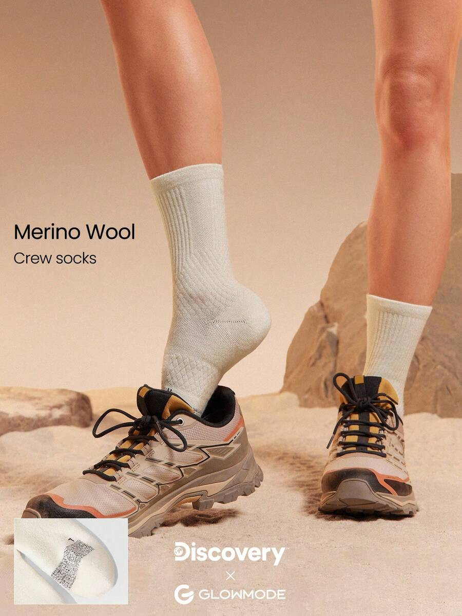 GLOWMODE 1 Paio di Calze da Trekking in Morbida Lana Merino al 70%, Traspiranti, con Suola Antisc... | SHEIN
