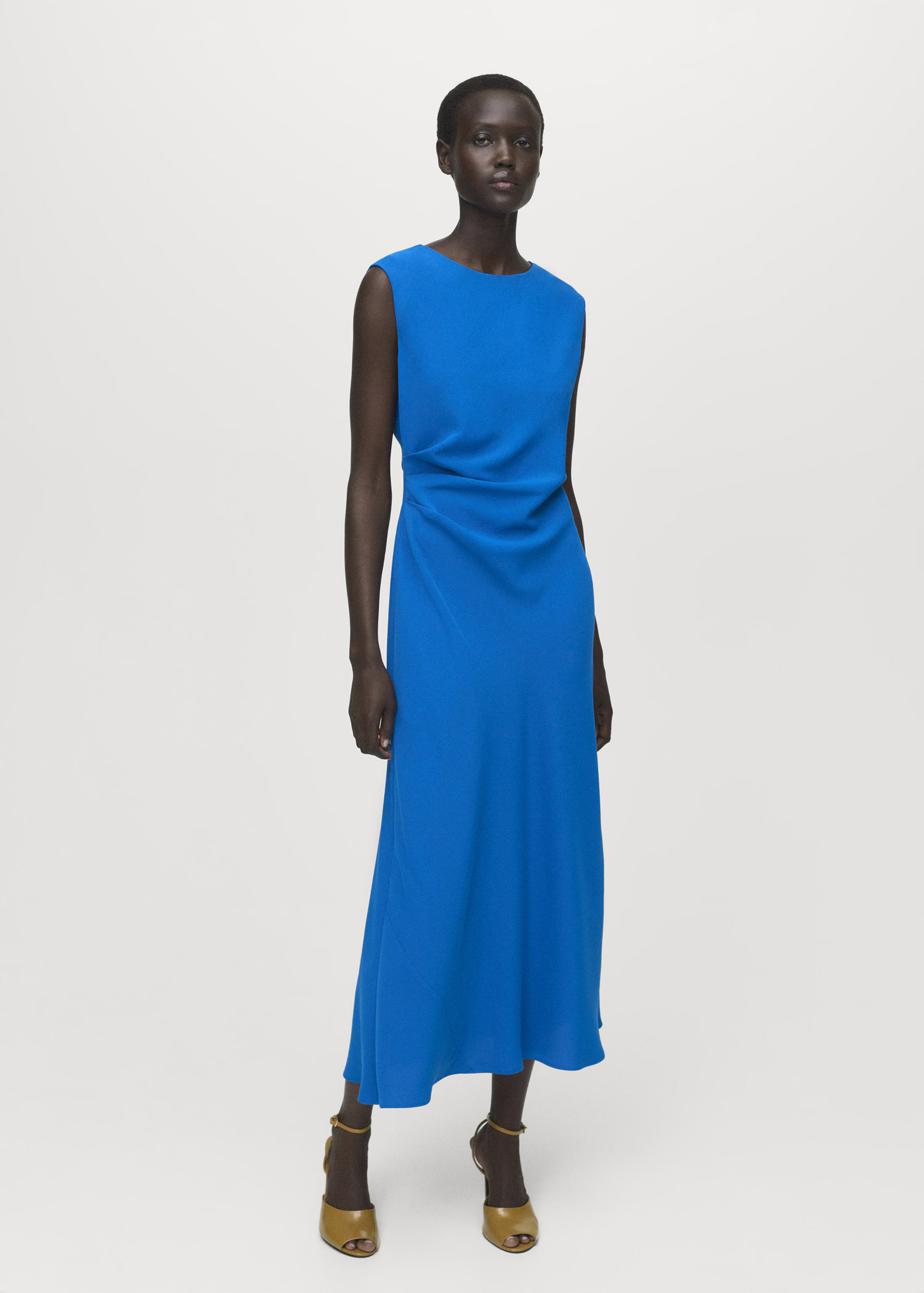 Ruched midi dress - Women | MANGO United Kingdom | MANGO (UK)