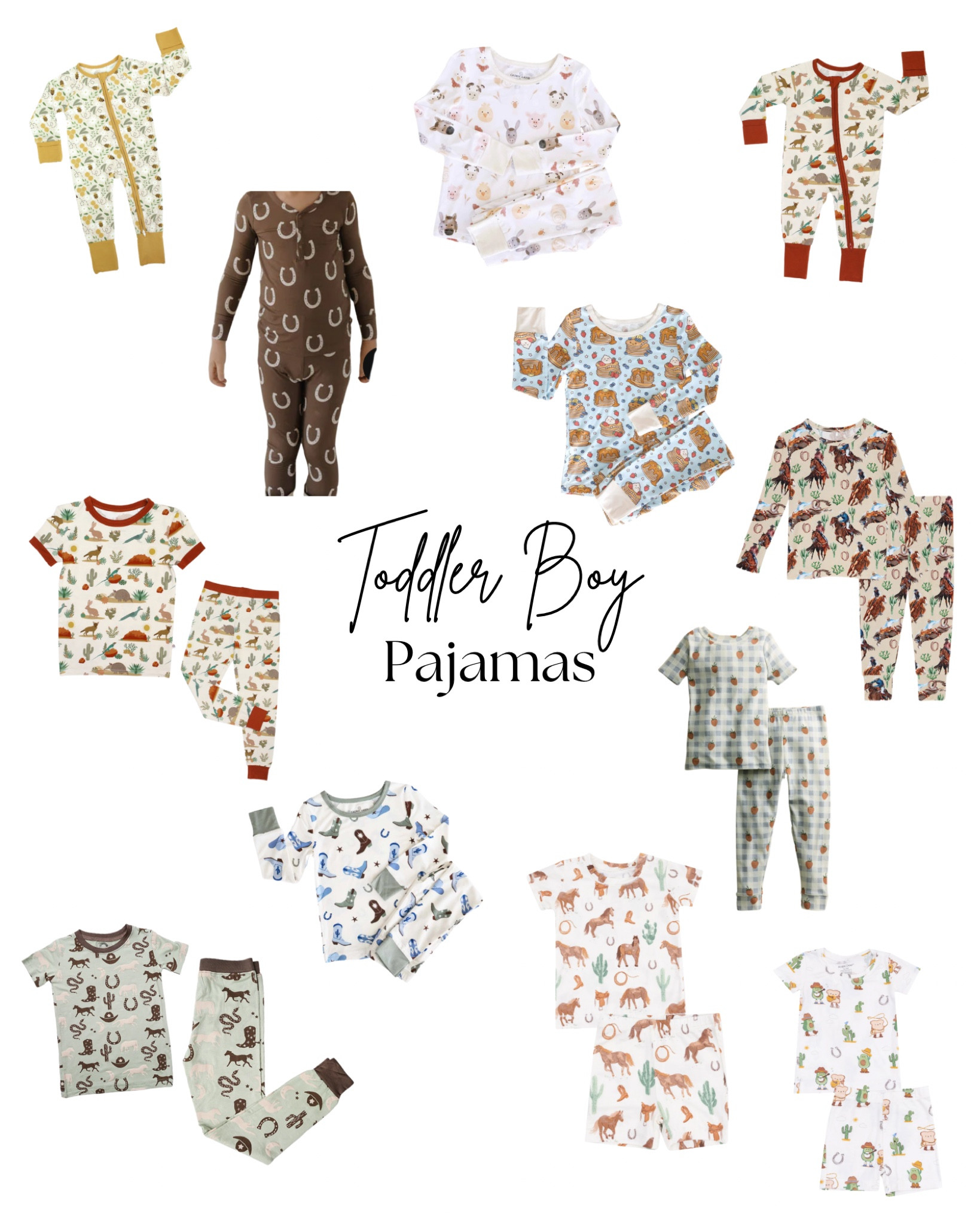 Toddler boy bamboo pajamas, with some western themed prints!

#LTKBaby #LTKKids