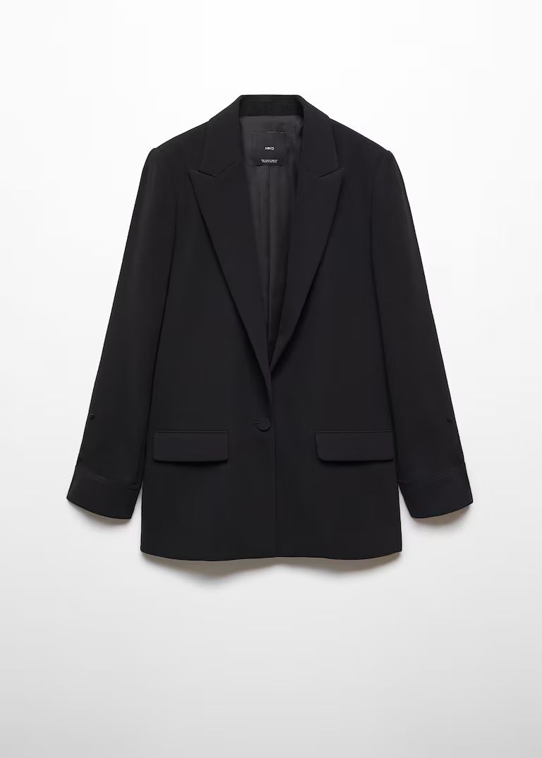 Tailored jacket with turn-down sleeves  -  Women | Mango USA | MANGO (US)
