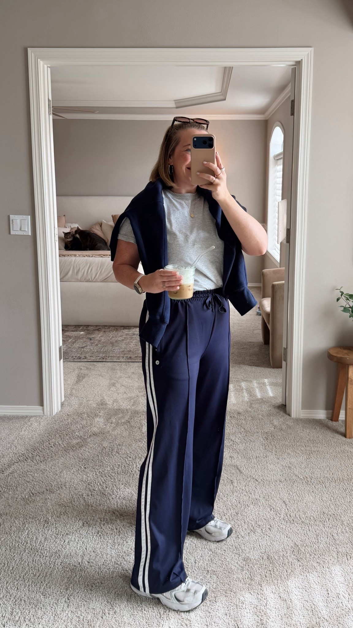 $36 track pants with pockets runs TTS size large. Such good quality! I own multiple colors. 

#LTKMidsize #LTKmomlife #LTKootd