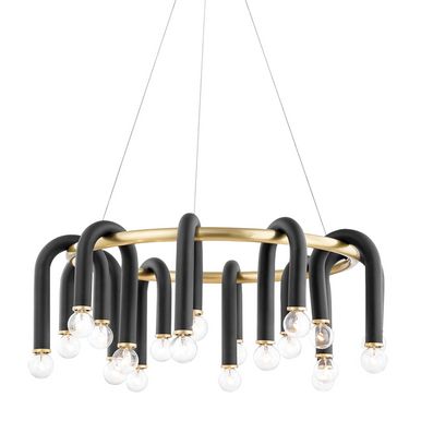 20-Light CHANDELIER, Mitzi by Hudson Valley Lighting H382820-AGB/BK 608UCJ3 | Lighting Reimagined