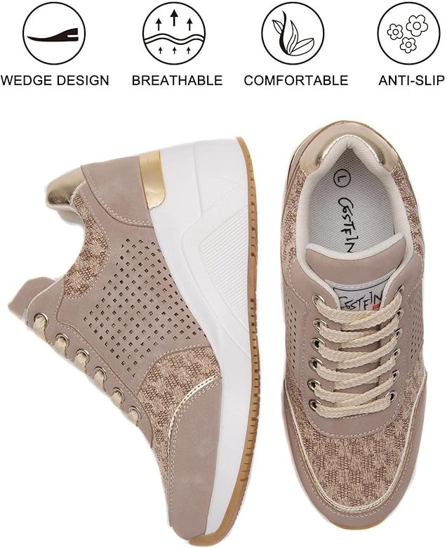 Cestfini Wedge Sneakers for Women Platform High Heel Tennis Shoes Non Slip Fashion Shoe Ladies Hidde | Amazon (CA)