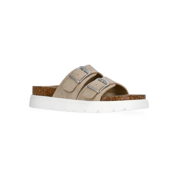 Weekend Academy Girls Double Buckle Platform Sandals | Walmart (US)