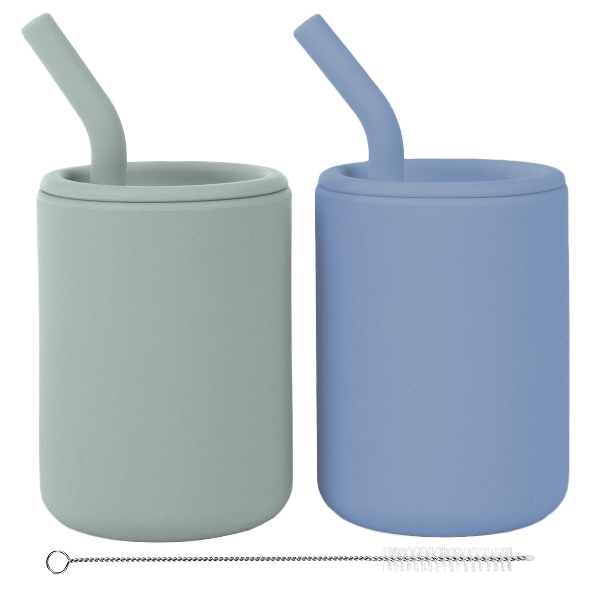 WeeSprout Silicone Baby Cups With Straws and Lids, 4 & 8 oz Options, Set of 2, Food Grade Toddler... | Amazon (US)