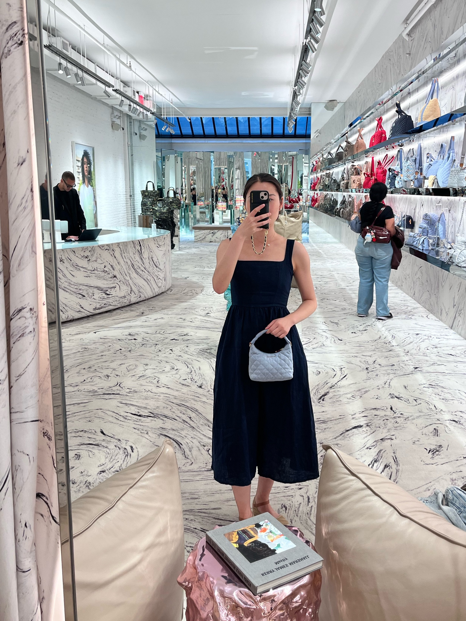 Mini quilted denim shoulder bag - such a cute little accessory. 

#LTKTravel #LTKItBag #LTKStyleTip