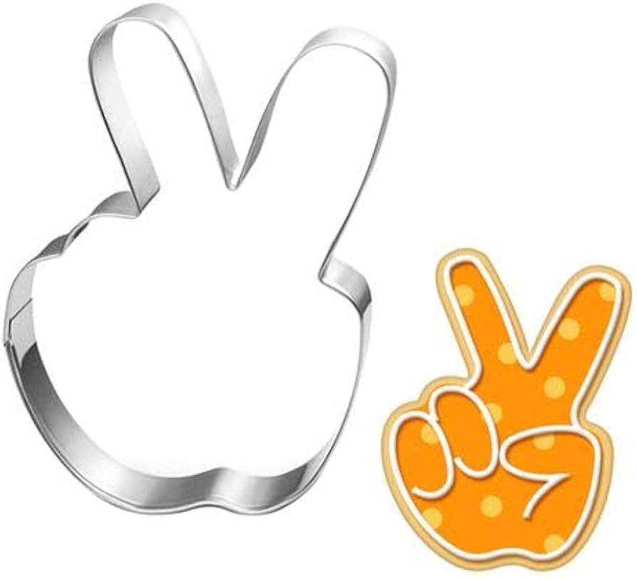Peace Hand Cookie Cutter-4.25 Inch-Diswasher Safe-Peace Sign Cookie Cutter Shape for Two Groovy O... | Amazon (US)