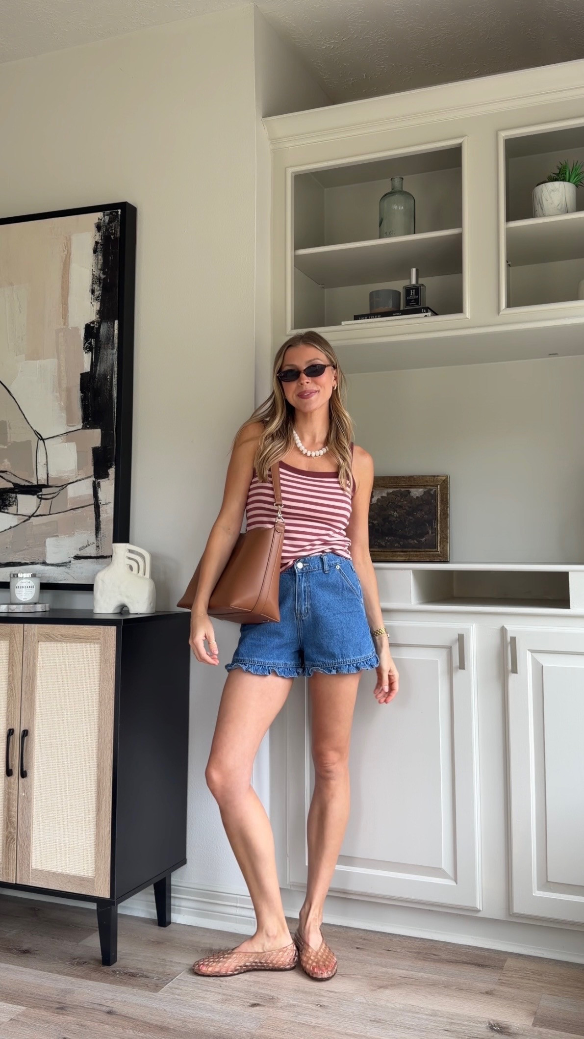 Summer capsule outfit | S in tank (part of set) + 2 in ruffle denim 

 #LTKootd #LTKmomlife