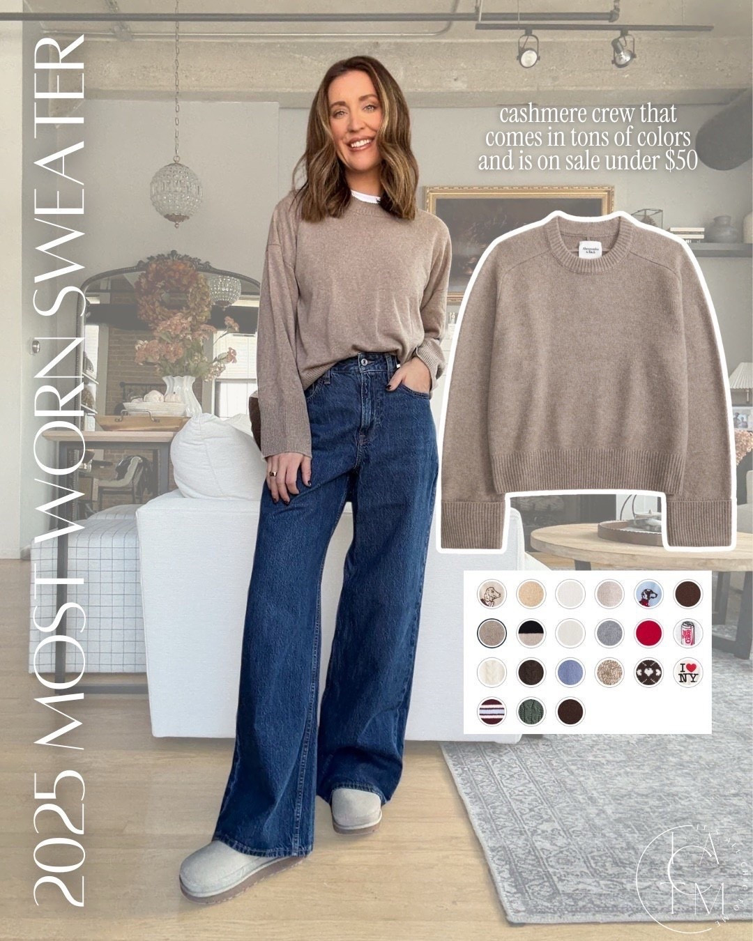 Most worn sweater of 2025! Abercrombie cashmere crewneck sweater comes in so many colors and is worth the price!! 



#LTKootd #LTKOver40