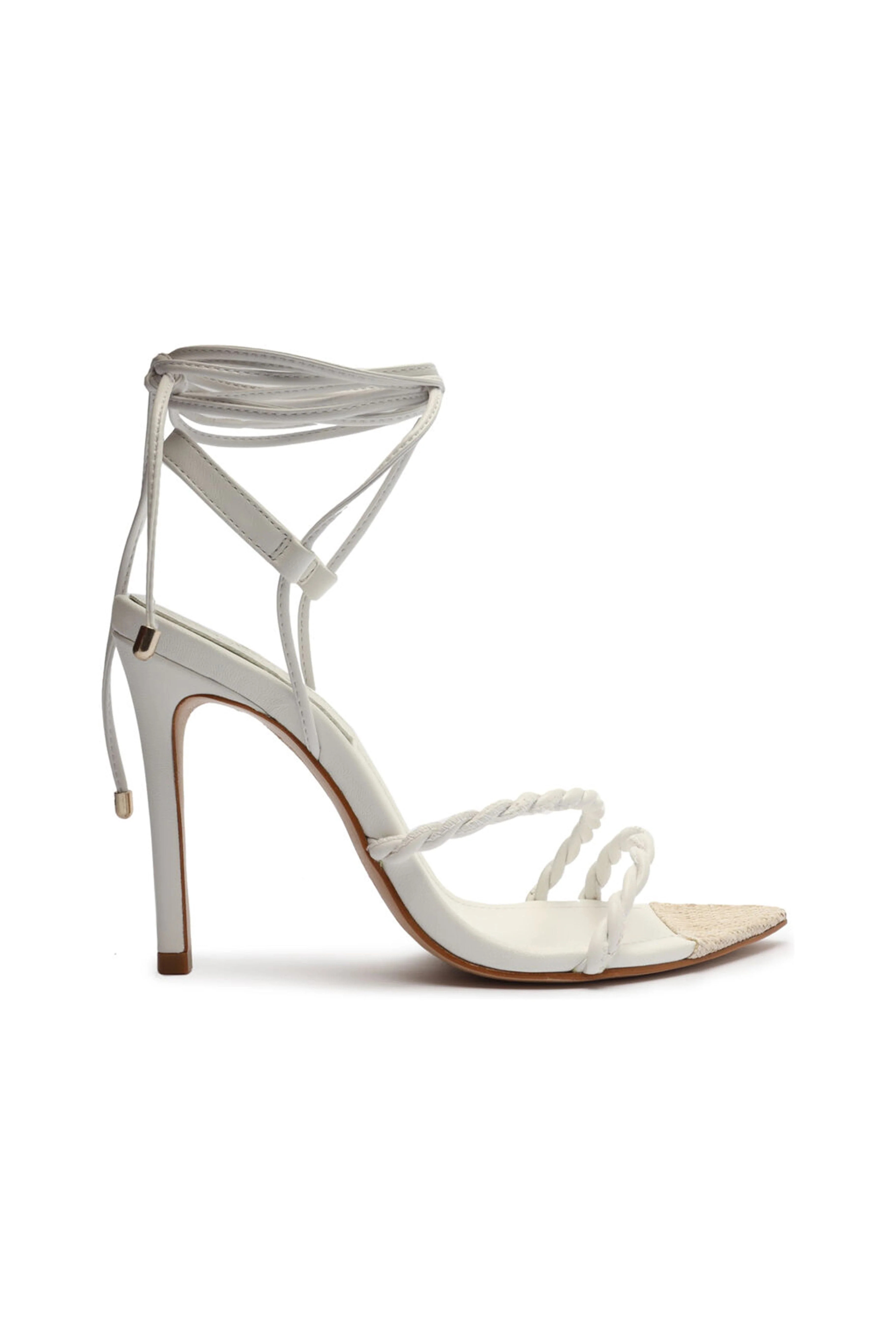 SCHUTZ Jhessy White Lace-Up Heel | 12th Tribe