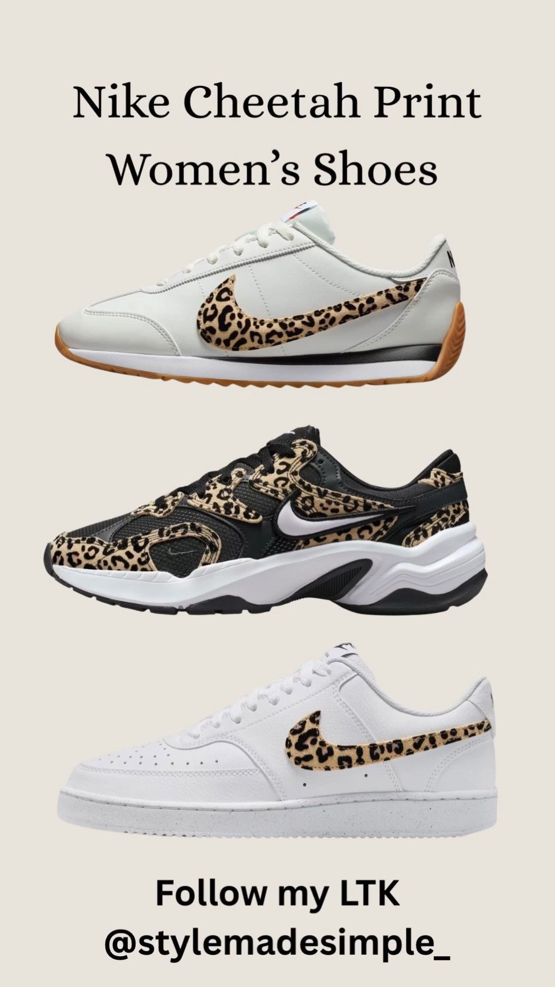 Cheetah print Nike shoes , Nike Court Vision Low SE
Women's Shoes, Nike Pacific Leather SE
Women's Shoes, Nike AL8 Women's Shoes, Nike women’s cheetah print tennis shoes , Nike workout shoes , Nike women’s workout shoes cheetah print, cheetah print shoes for the gym, running, walking. Mothers Day gifts for her athletic edition

#LTKActive #LTKMothersDay #LTKmomlife