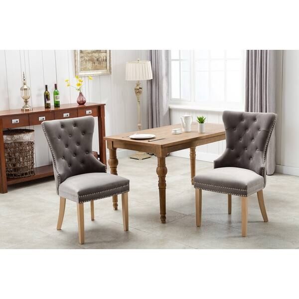 Home Beyond Button-tufted Velvet Dining Chairs (Set of 2) - 22 x 23 x 34 Inches | Bed Bath & Beyond