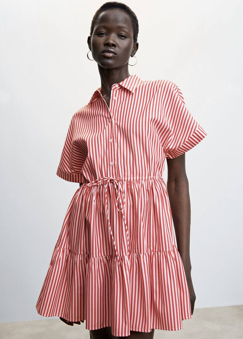 Striped ruffle dress | MANGO (US)