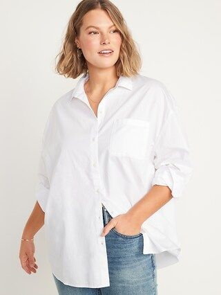 Oversized Boyfriend Long-Sleeve Shirt for Women | Old Navy (US)