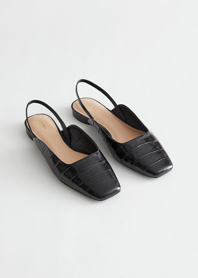 Croc Embossed Leather Ballerina Flats | & Other Stories (EU + UK)