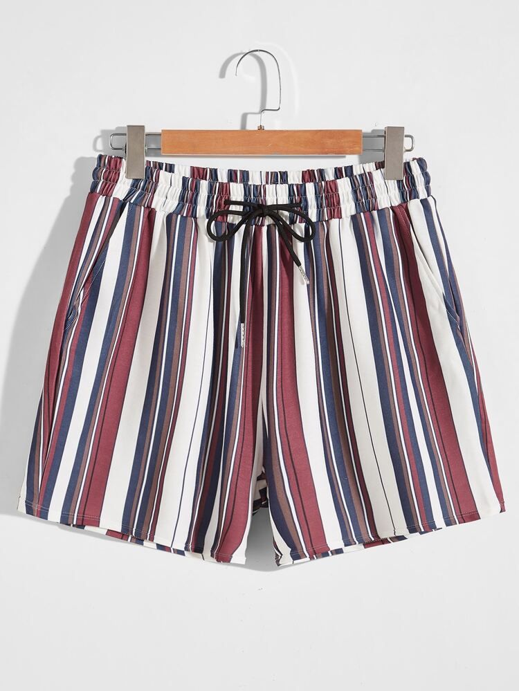 Men Striped Print Drawstring Waist Shorts | SHEIN