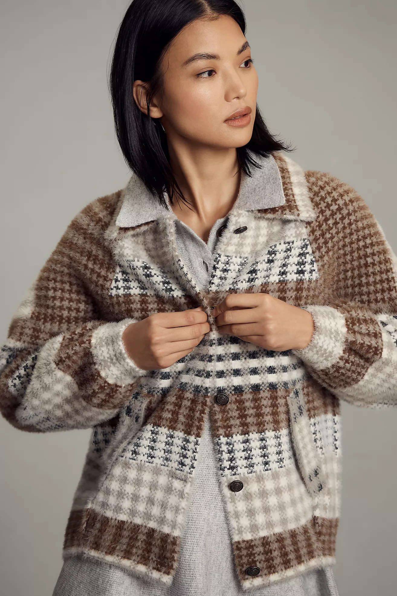 NVLT Eyelash Knit Bomber Coatigan | Anthropologie (US)