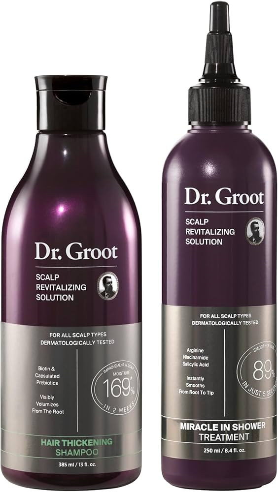 Dr. Groot Scalp Revitalizing Solution Hair Thickening Shampoo & Miracle in Shower Treatment Bundl... | Amazon (US)
