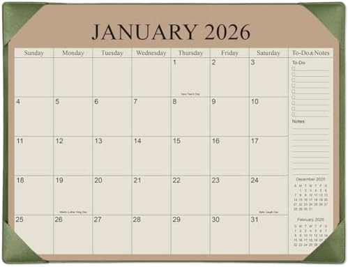 Simplified Desk Calendar 2026 with Desktop Mat, 12 Month Large Desk Pad Calendar from January 202... | Amazon (US)