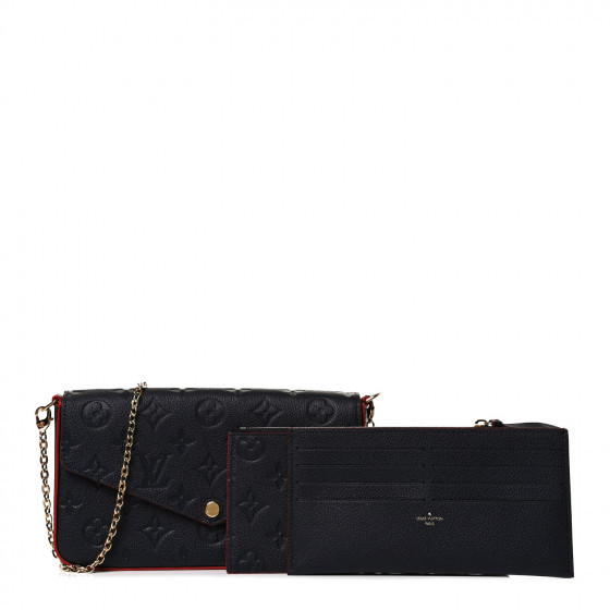 LOUIS VUITTON Empreinte Pochette Felicie Chain Wallet Marine Rouge | Fashionphile