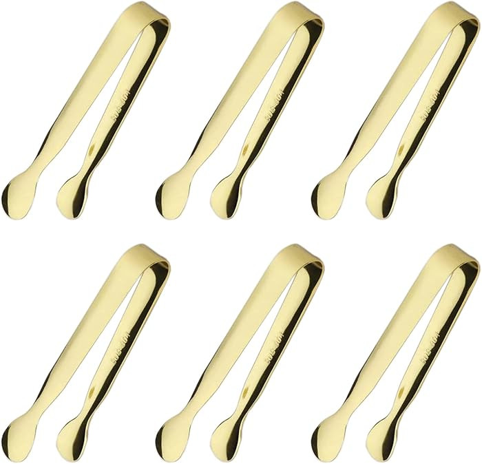 6PCS Ice Tongs Mini Sugar Tongs 4.25Inch Stainless Steel Small Serving Tongs, Small Kitchen Tiny ... | Amazon (US)