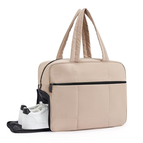 CLUCI Weekender Travel Bag for Women Quilted Puffer Tote Bag Carry On Duffel Overnight Bags with ... | Amazon (US)